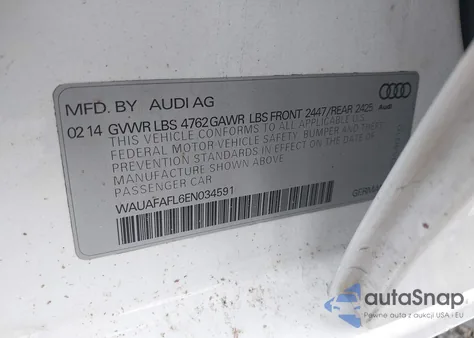 2014 Audi A4 2.0T Premium z USA, uszkodzony, nr VIN WAUAFAFL6EN034591